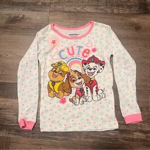 Nickelodeon Paw Patrol White and Pink Long Sleeve Tee